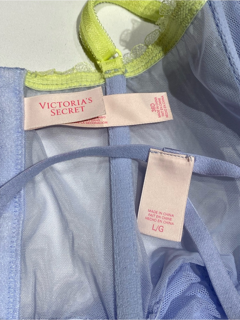 Victoria's Secret Dream Angels Lavender Floral Mesh Babydoll Corset, size 36D - Picture 4 of 7